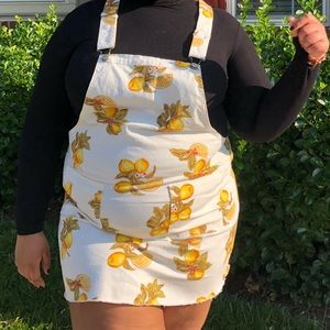 Lemon mini overall dress